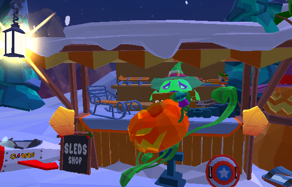 Slope Rider screenshot – snowy cliff start area